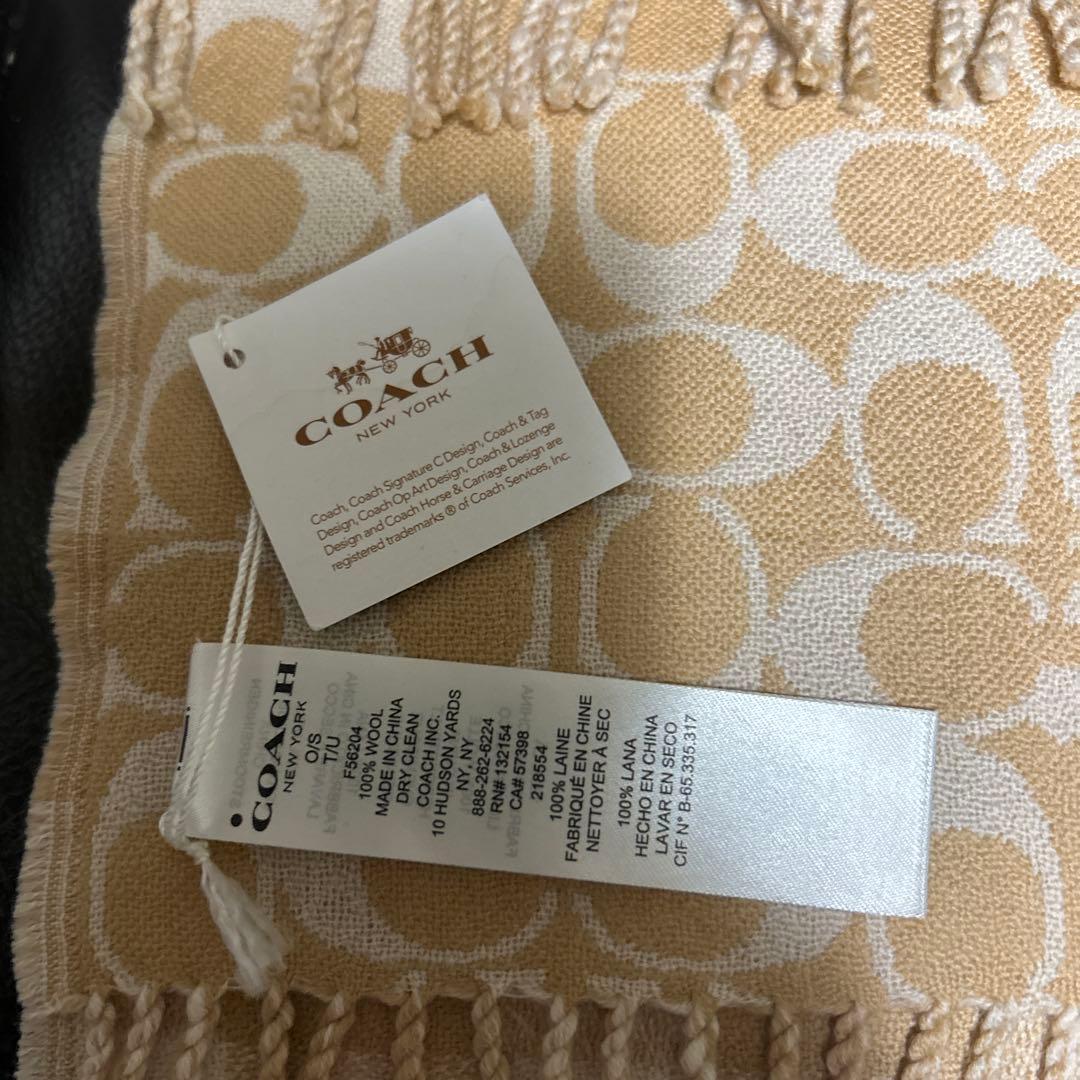 新品未使用　COACH シグネチャー柄　チェック柄　マフラー