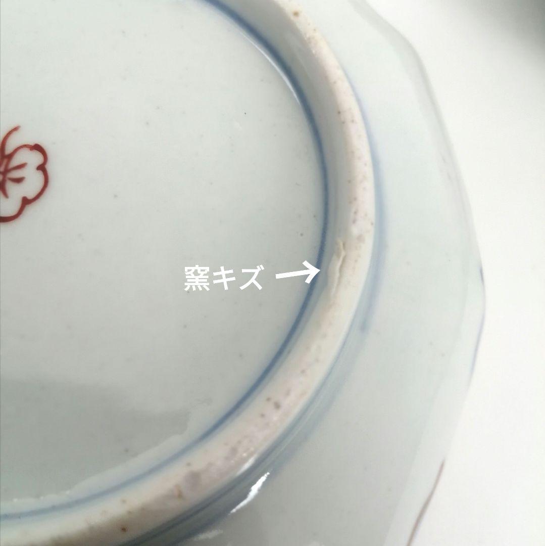 明治時代　色絵金彩　和本窓絵に梧桐図　菱形皿　２客