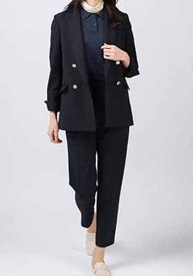 洋服の青山 4ボタンダブルジャケット【ウォッシャブル】