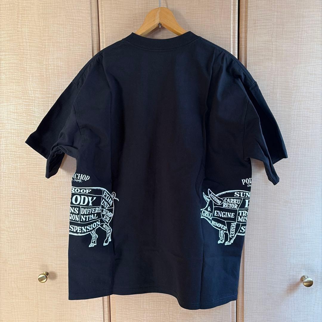 PORKCHOP ポークチョップ MULTI LOGOS TEE Lブラック