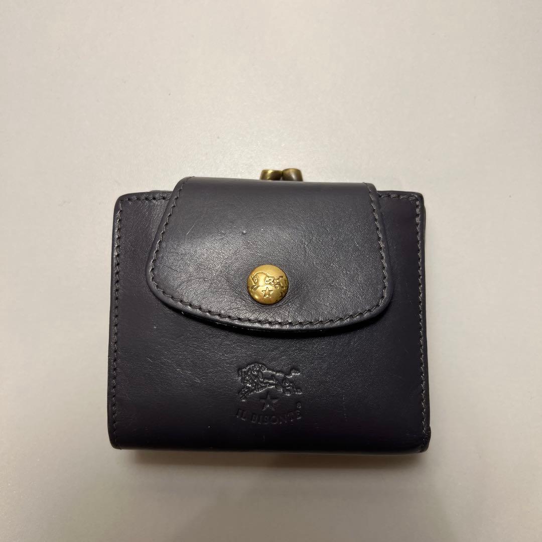 イルビゾンテ/グレー/がま口ウォレット／二つ折り財布