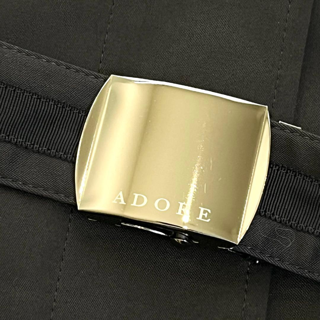 新品 極美品✨ アドーア スプリングコート ベルト付き ロング 綿 日本製 黒