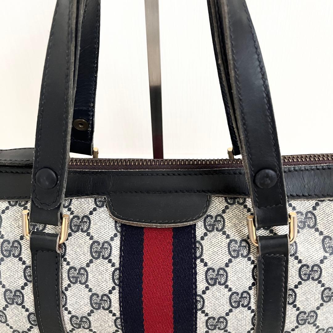 希少✨GUCCIヴィンテージ ボストンバッグ シェリーライン GG柄