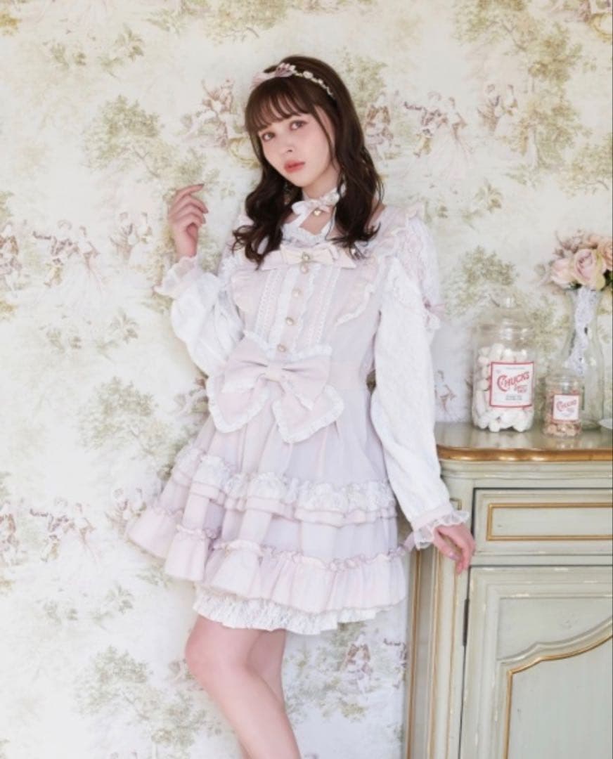 LIZLISA リズリサ ティアラリボンティアードワンピース
