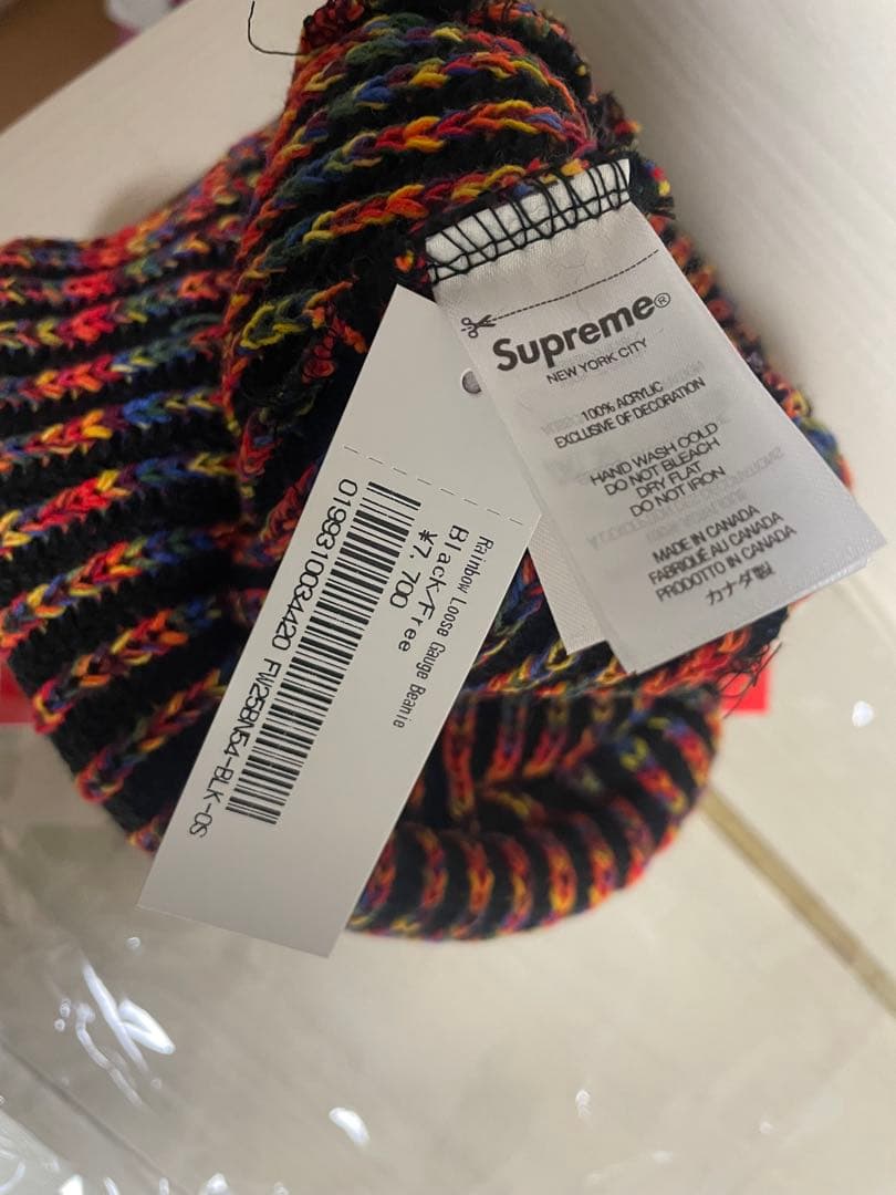 帽子 Supreme Rainbow Loose Gauge Beanie Black