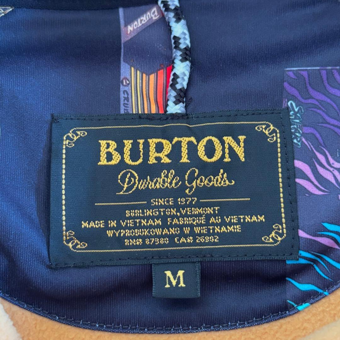 Burton バートン スノーボード柄 総柄 プルオーバー フーディ メンズM