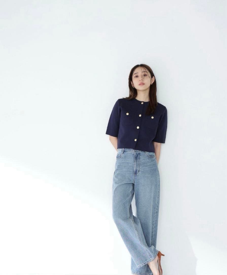 すぐ発送　NBB♥エンブレムボタンニットジャケット半袖