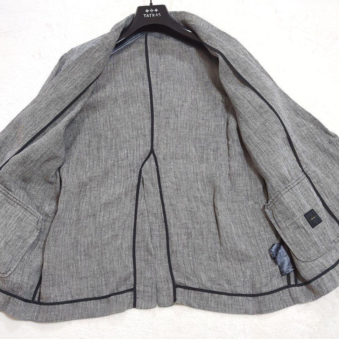 24SS スピックアンドスパン 36 リネンエアリージャケット ヘリンボーン