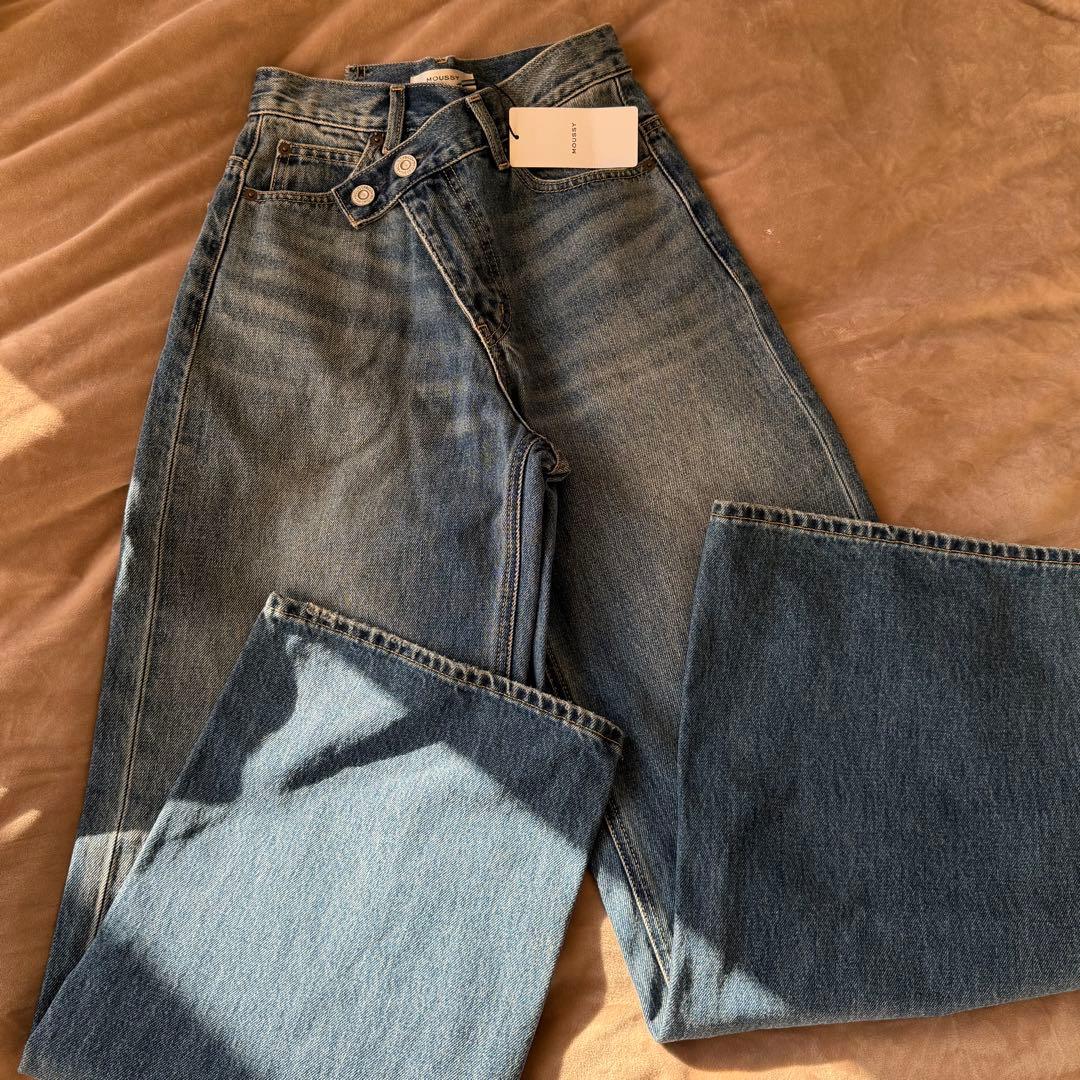 moussy スキニー　CROSS WAIST WIDE STRAIGHT