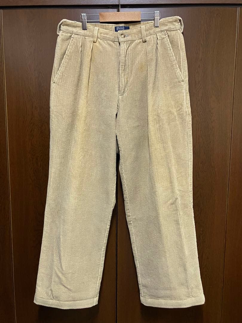 80s 90s USA製 ラルフローレン ポロコーズ 太畝コーデュロイパンツ
