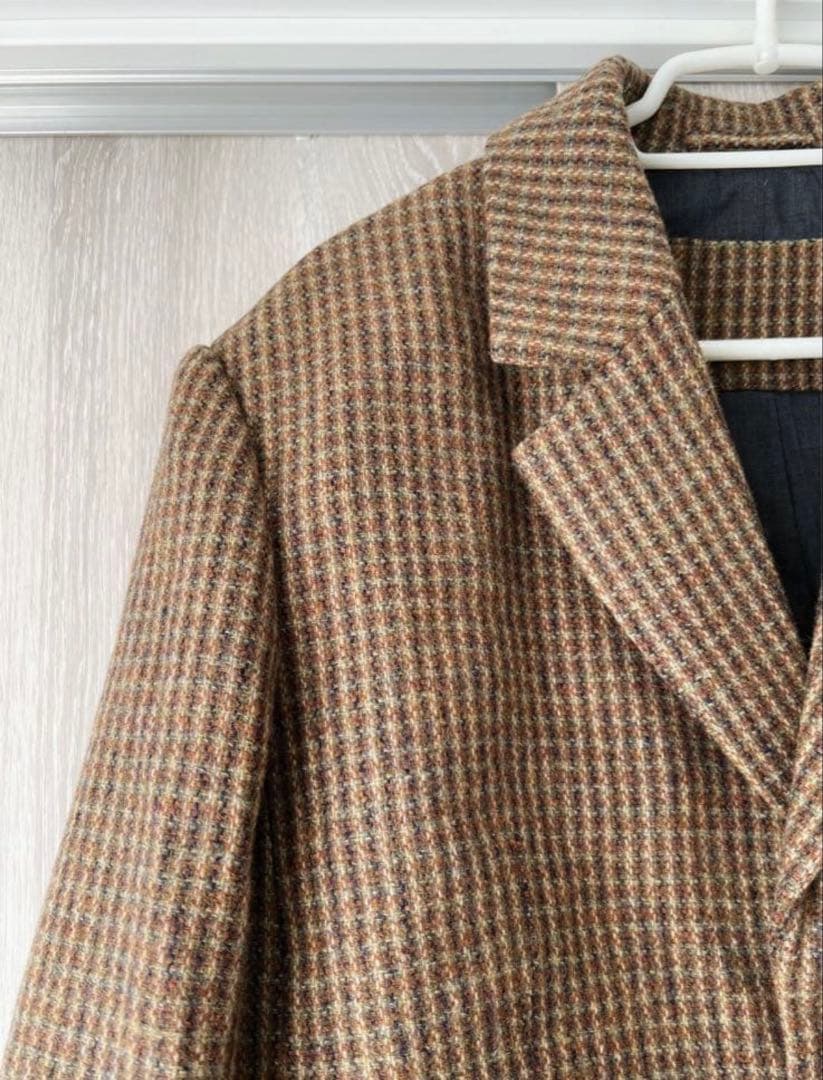 todayful テーラードジャケットwool100% check j