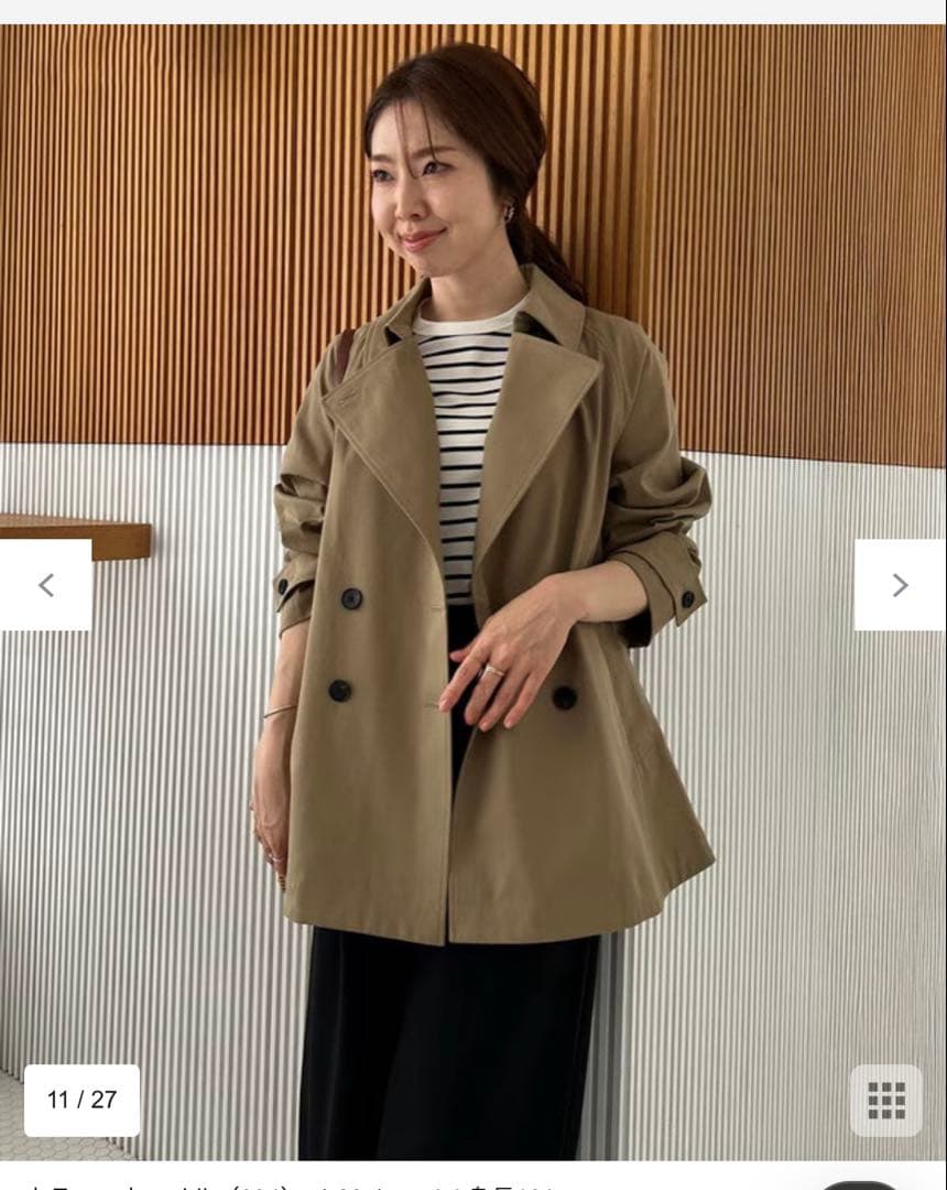 美品　UNFILO ショートトレンチコート　キャメル