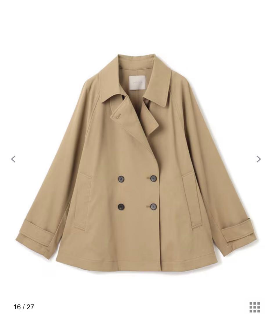 美品　UNFILO ショートトレンチコート　キャメル