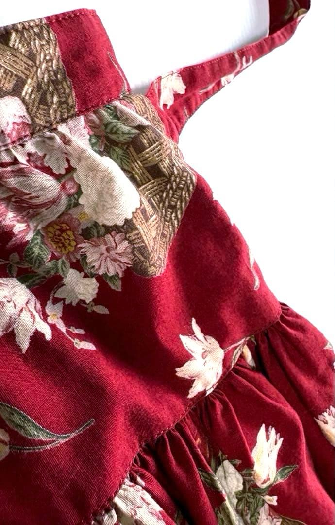 訳あり◆KANEKO ISAO◆吊りスカート　花かご　ピンタック　ピンクハウス