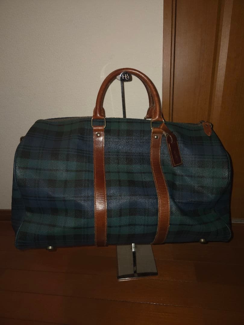 ★kota★美品★ラルフローレン ボストンバッグ 定番チェック柄 ブラシ付