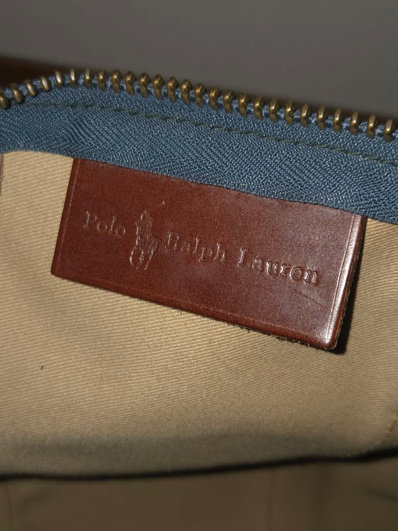 ★kota★美品★ラルフローレン ボストンバッグ 定番チェック柄 ブラシ付