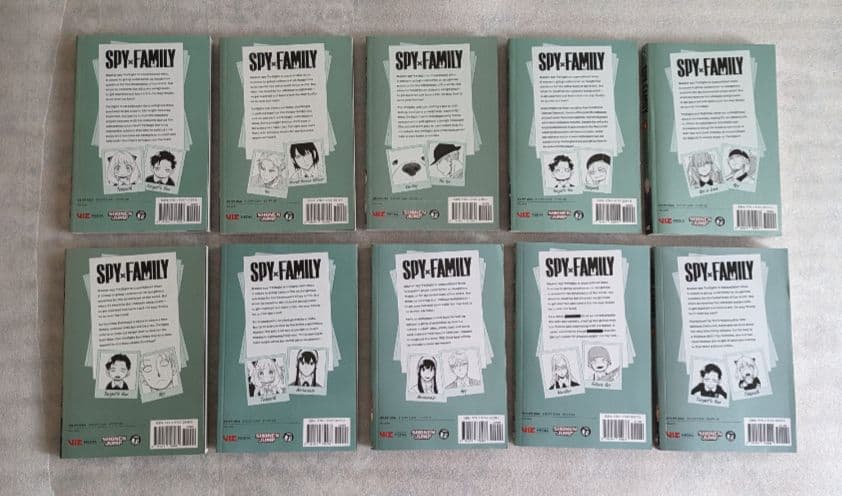 スパイファミリー　英語版　漫画2巻から11巻のセット