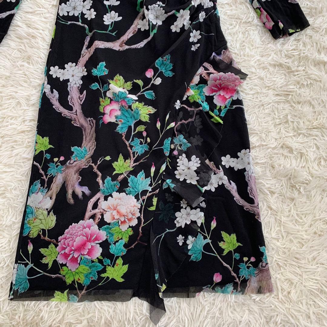 ★美品★VIVIENNE TAM オリエンタル花柄 長袖ワンピース