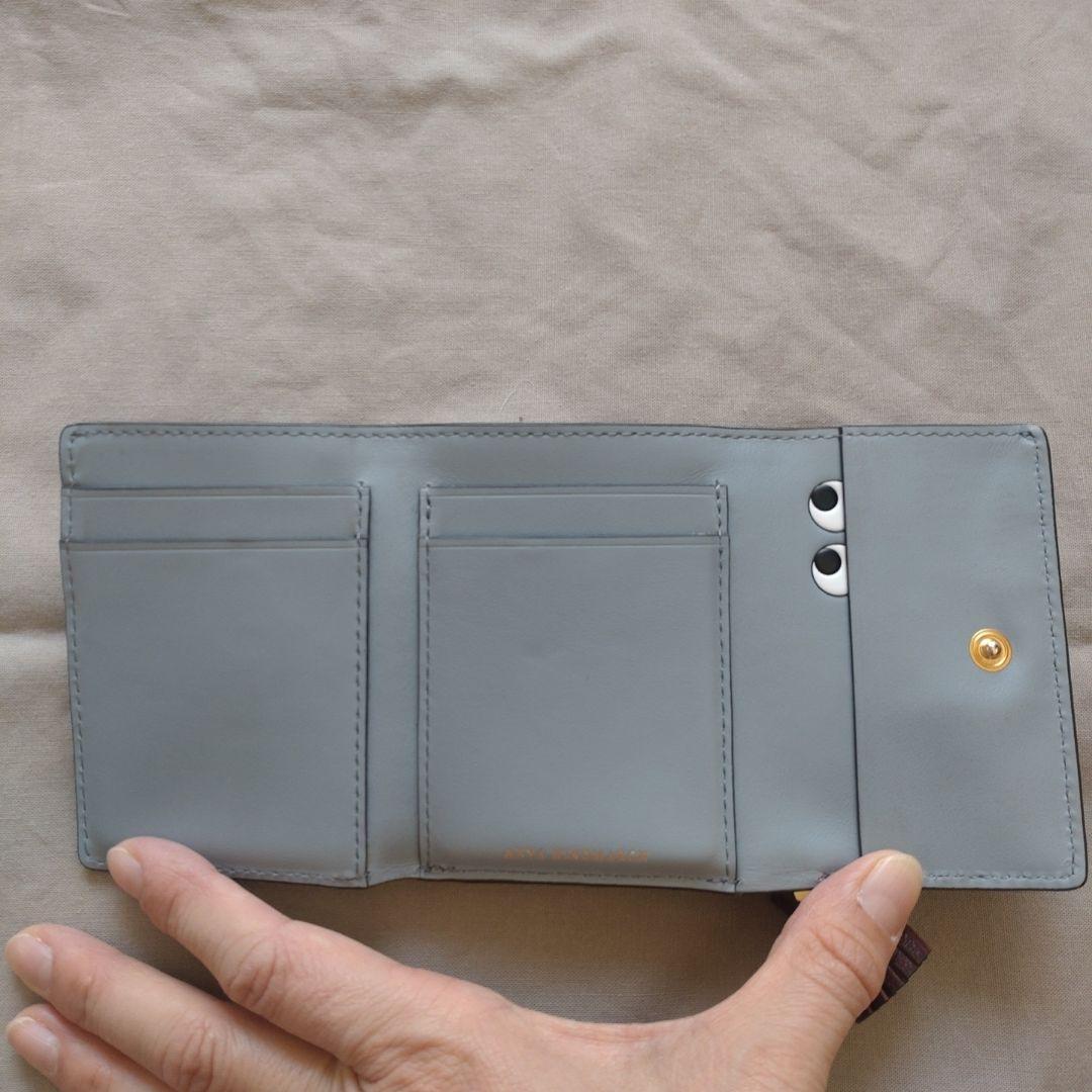 【komi 】ANYA HINDMARCH バーガンディ 三つ折り財布
