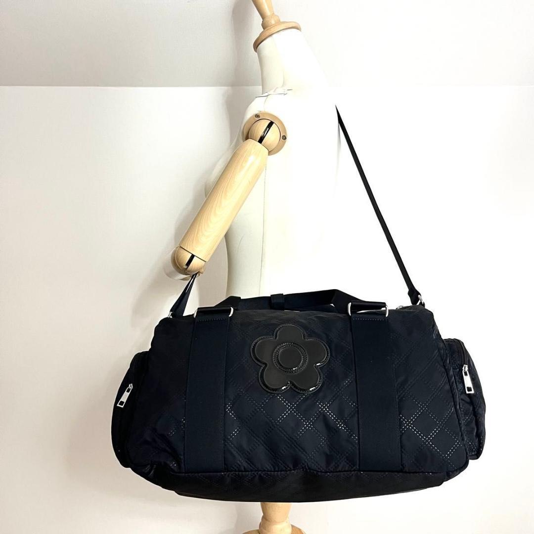 現行 美品 MARY QUANT ピンソニックキルトデイジー ボストン バッグ
