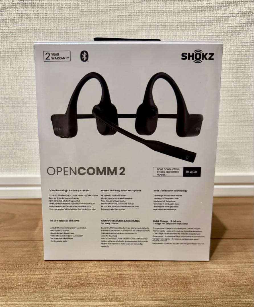 【新品未開封】SHOKZ OPENCOMM2 ブラック　Bluetooth対応