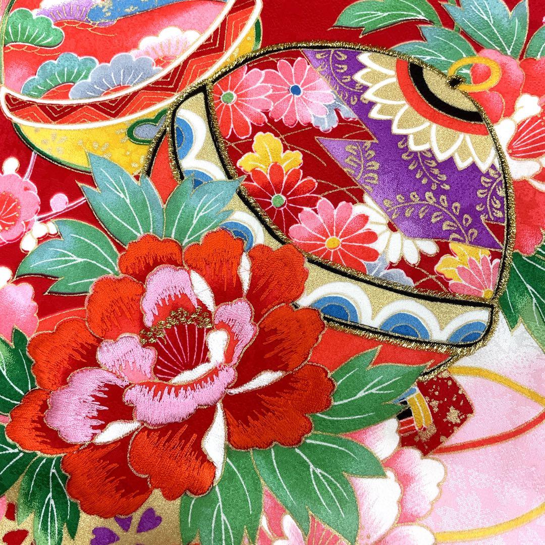 ◎mk-0387　女児　御祝着・襦袢 セット　刺繍　お宮参り　　10-2