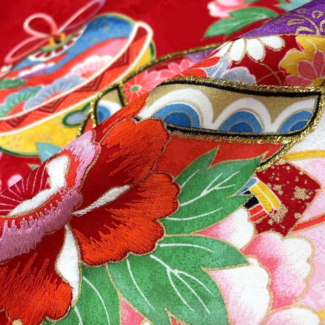 ◎mk-0387　女児　御祝着・襦袢 セット　刺繍　お宮参り　　10-2