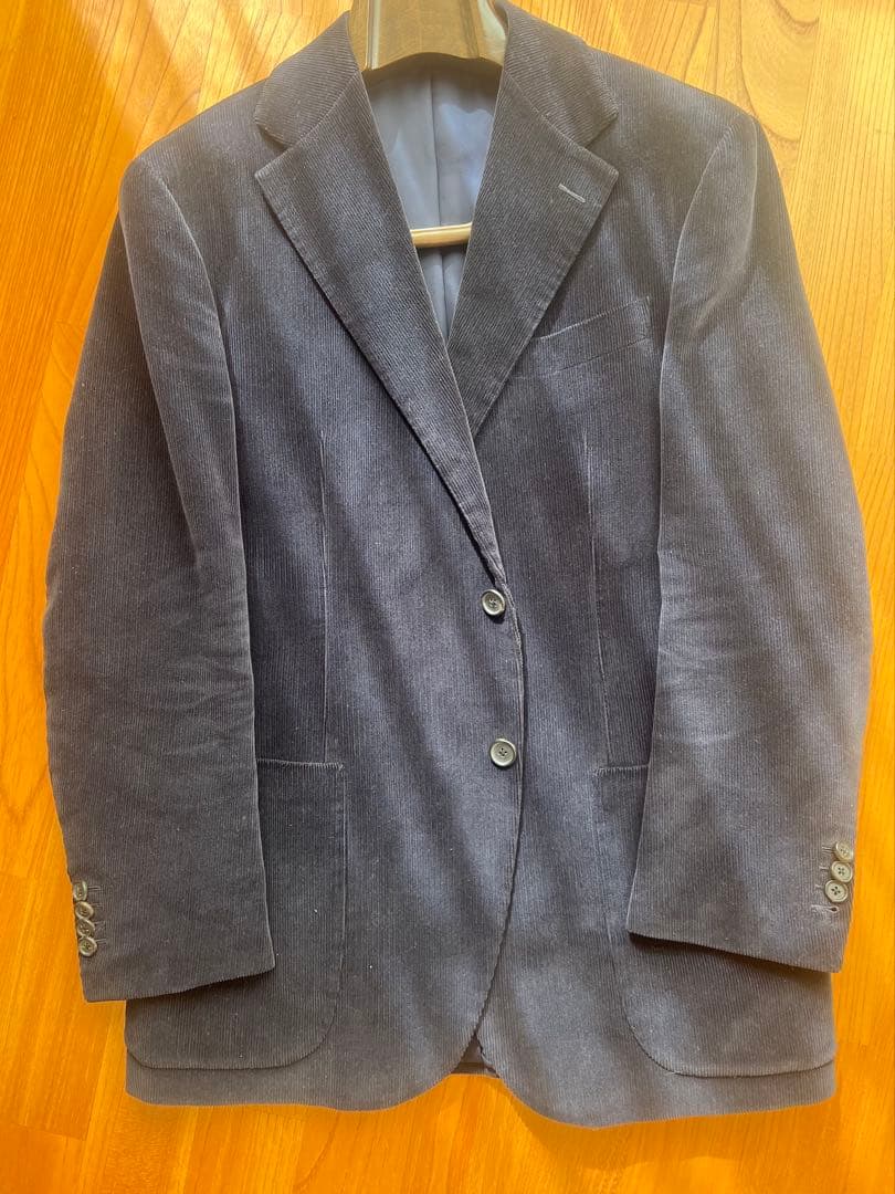 【国内ビスポーク品】Caccioppoli生地　ネイビーコーデュロイジャケット