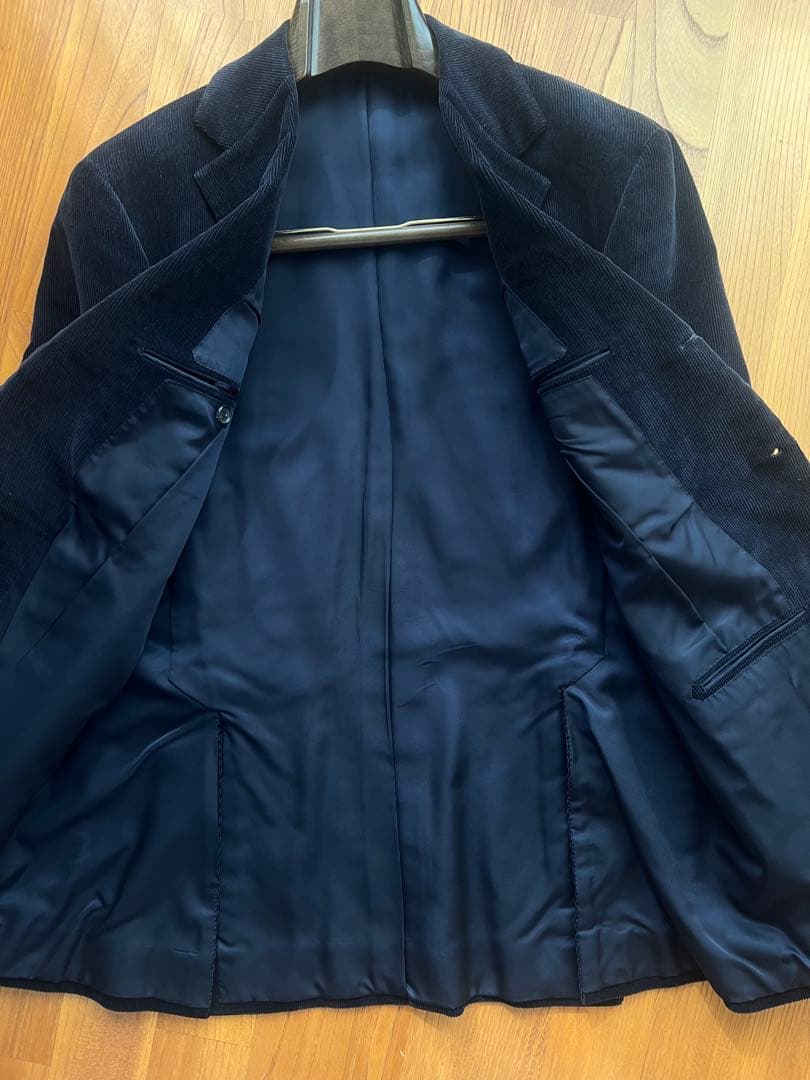 【国内ビスポーク品】Caccioppoli生地　ネイビーコーデュロイジャケット