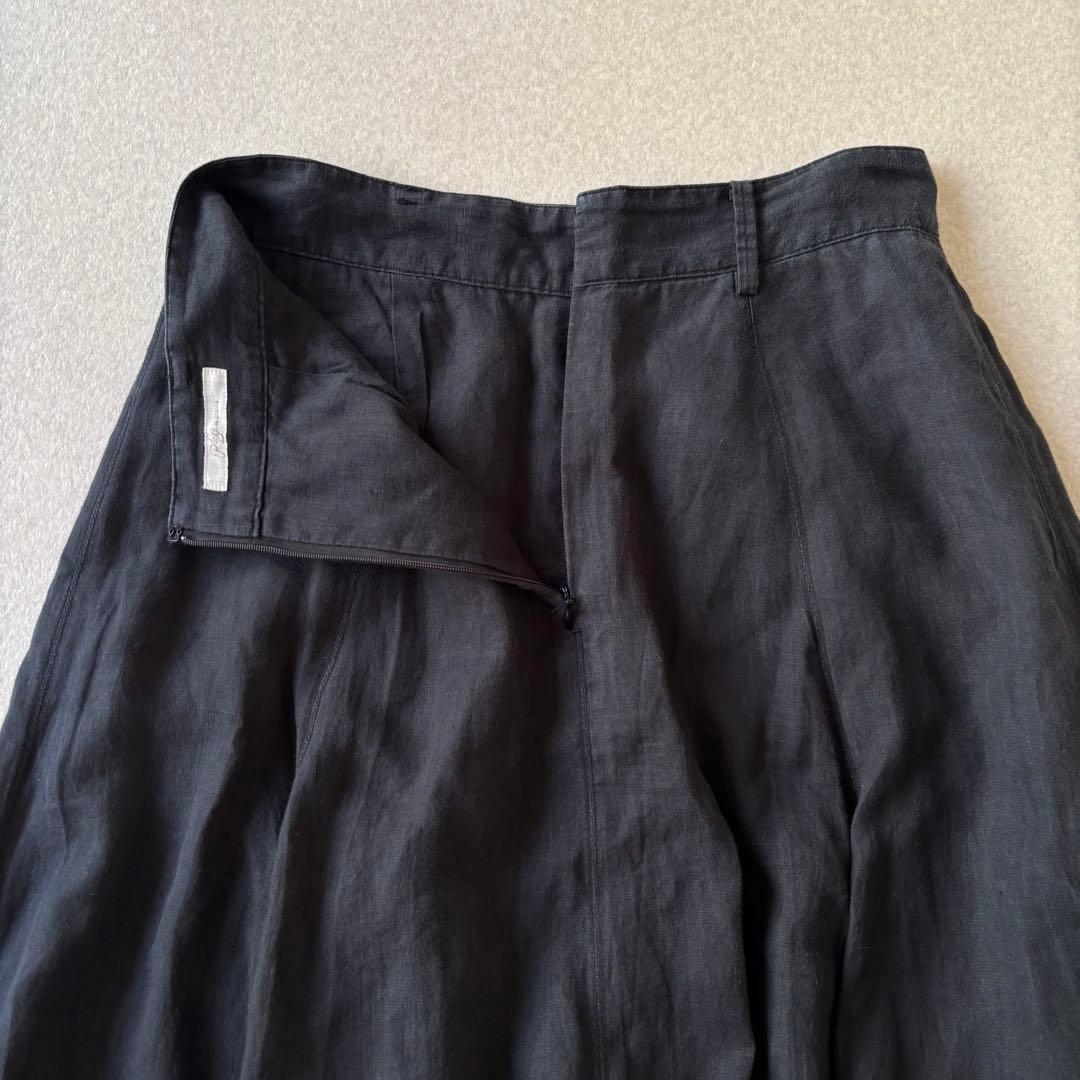 【美品】plage 22SS リネン100％　スリットリネンロングスカート　黒