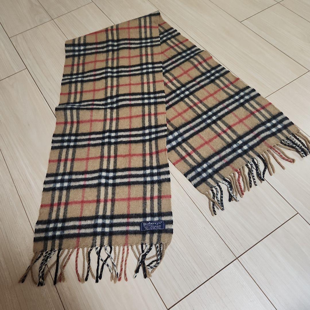 Burberrys London カシミヤ100% チェック柄マフラー
