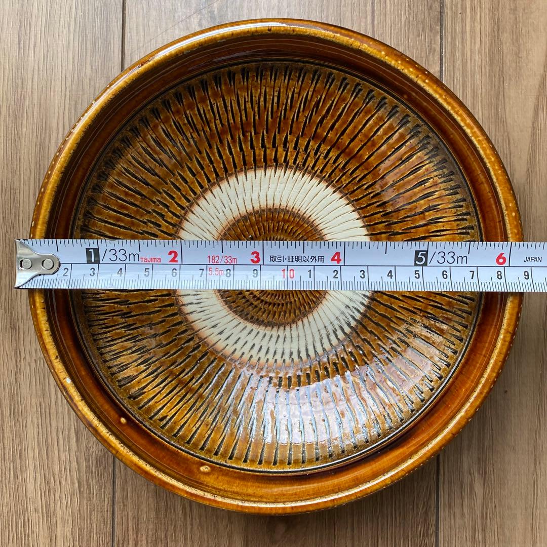 【未使用】 小鹿田焼 飛び鉋 中皿 6寸 2枚 セット