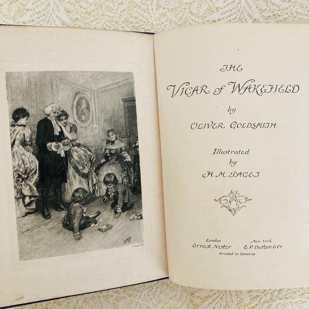 洋書古書　美しいアンティークブック　The Vicar of Wakefield