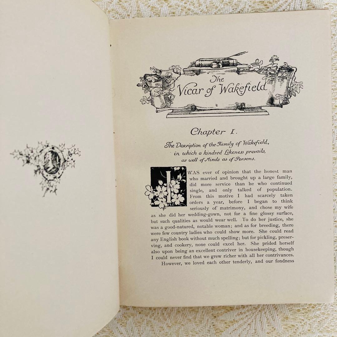 洋書古書　美しいアンティークブック　The Vicar of Wakefield