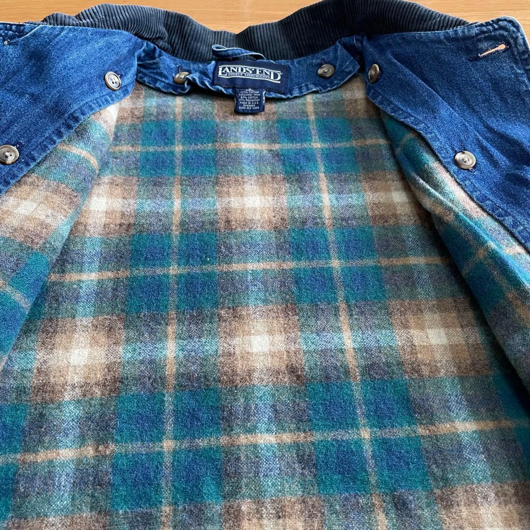 90s LANDS END デニム ハンティングジャケット ビンテージ USA製