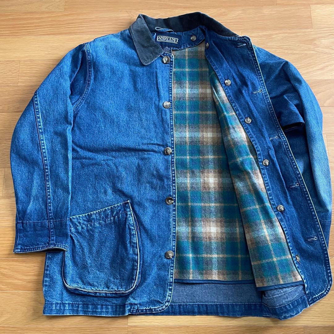 90s LANDS END デニム ハンティングジャケット ビンテージ USA製