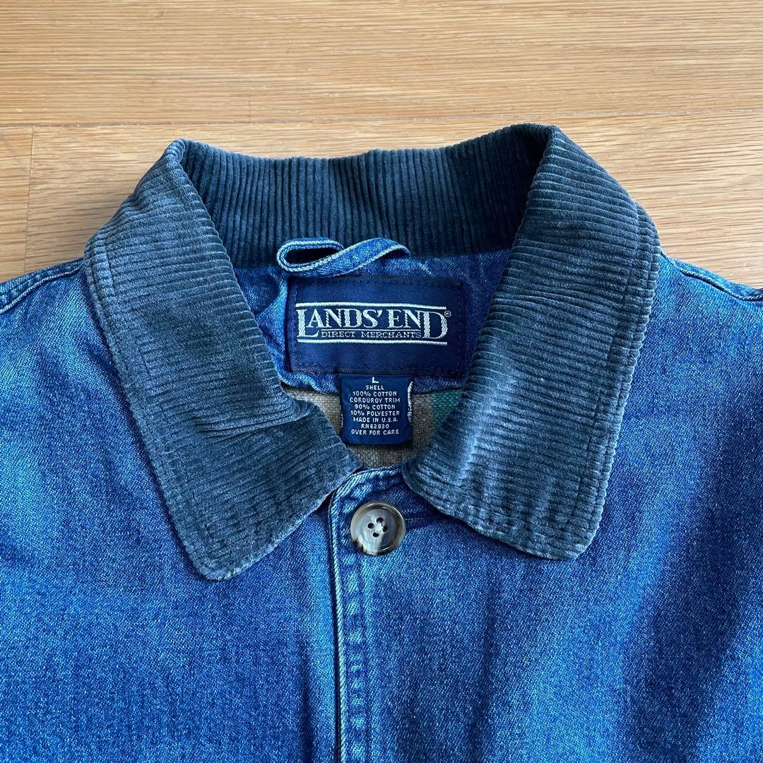 90s LANDS END デニム ハンティングジャケット ビンテージ USA製