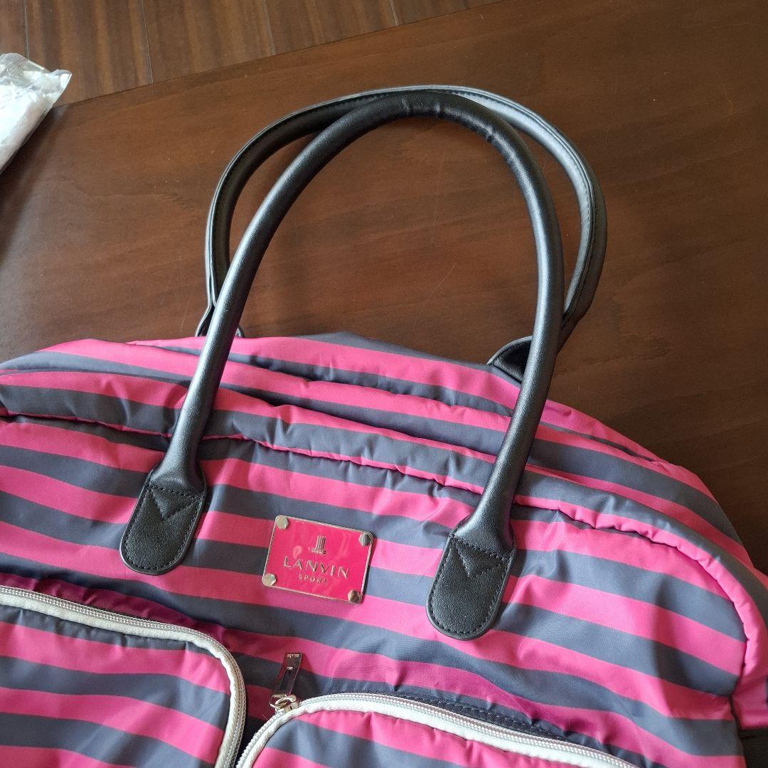 LANVIN SPORT ゴルフ　ボストンバッグ ピンクグレー+シューズ袋