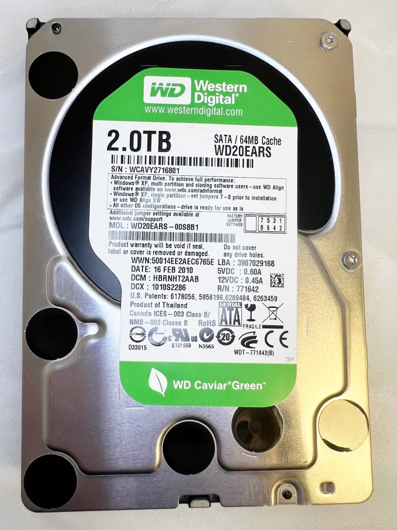 き*ぷ様 WD GREENシリーズ★2TB HDD 2台セットで超お買い得品！