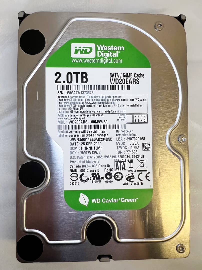 き*ぷ様 WD GREENシリーズ★2TB HDD 2台セットで超お買い得品！