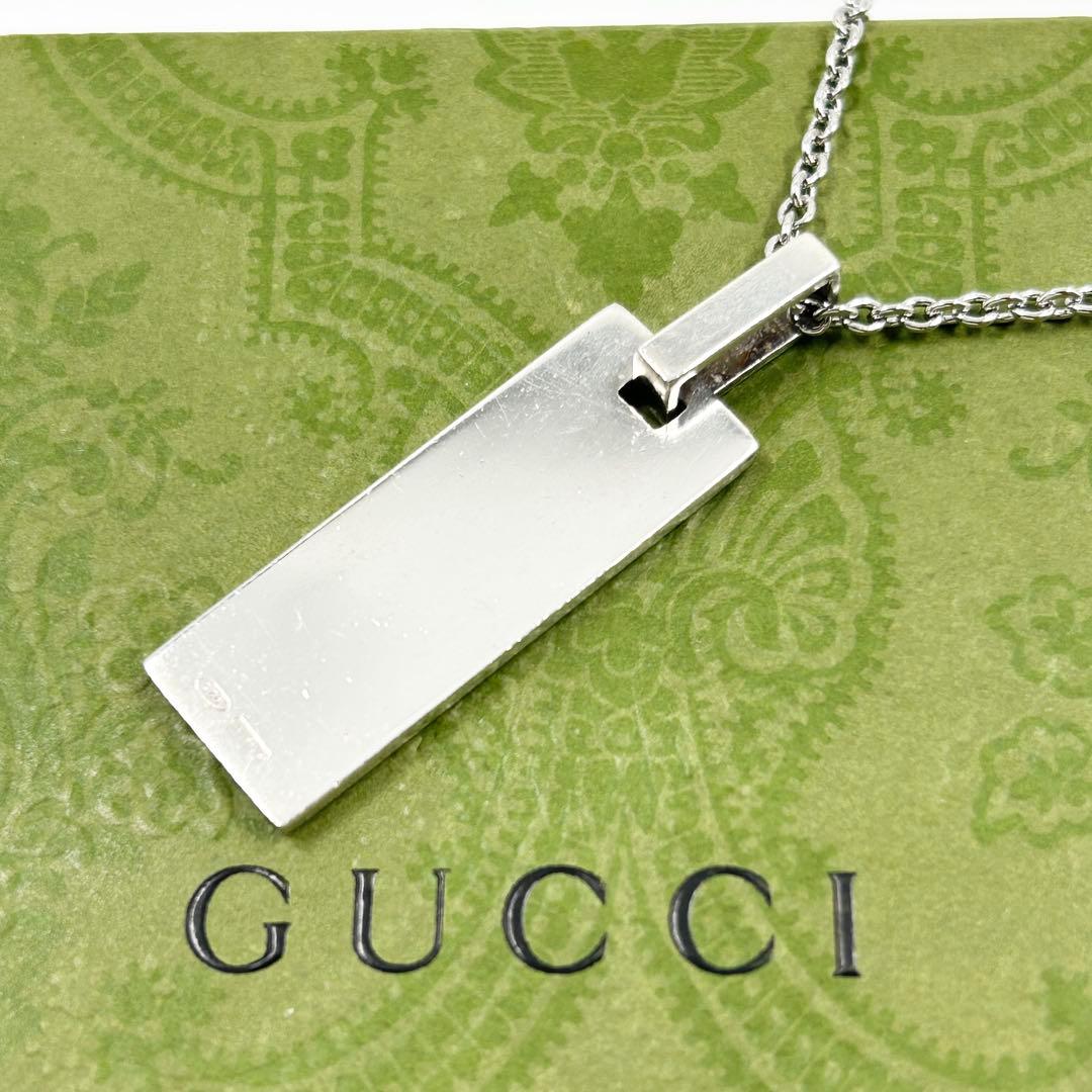 美品✨　グッチ　ネックレス　スクエア Gモチーフ シルバー 925 ロゴ刻印