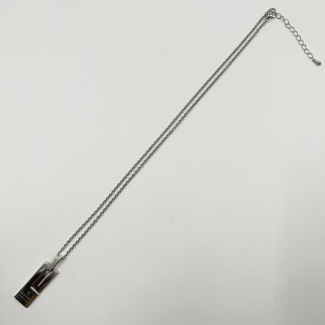 美品✨　グッチ　ネックレス　スクエア Gモチーフ シルバー 925 ロゴ刻印