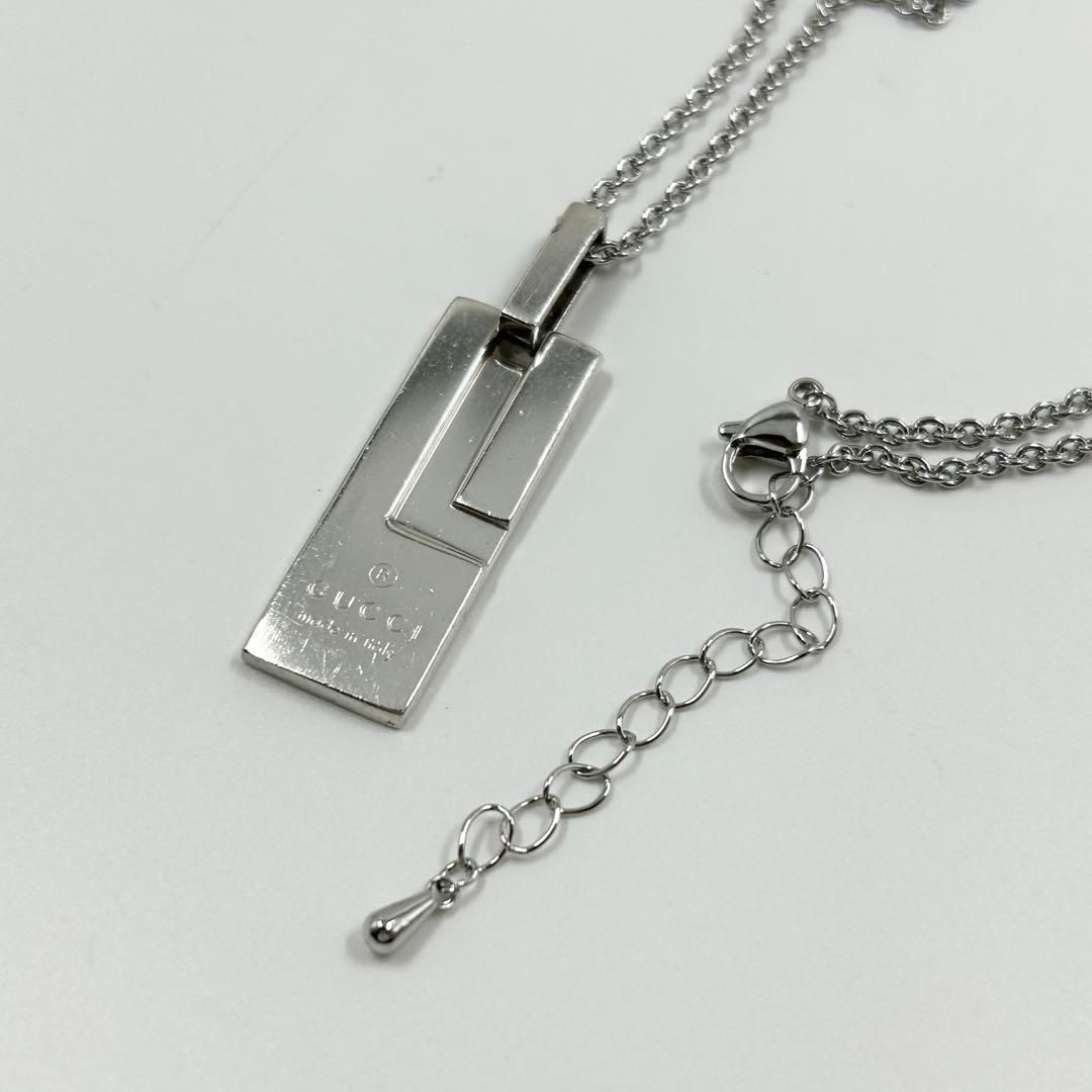 美品✨　グッチ　ネックレス　スクエア Gモチーフ シルバー 925 ロゴ刻印