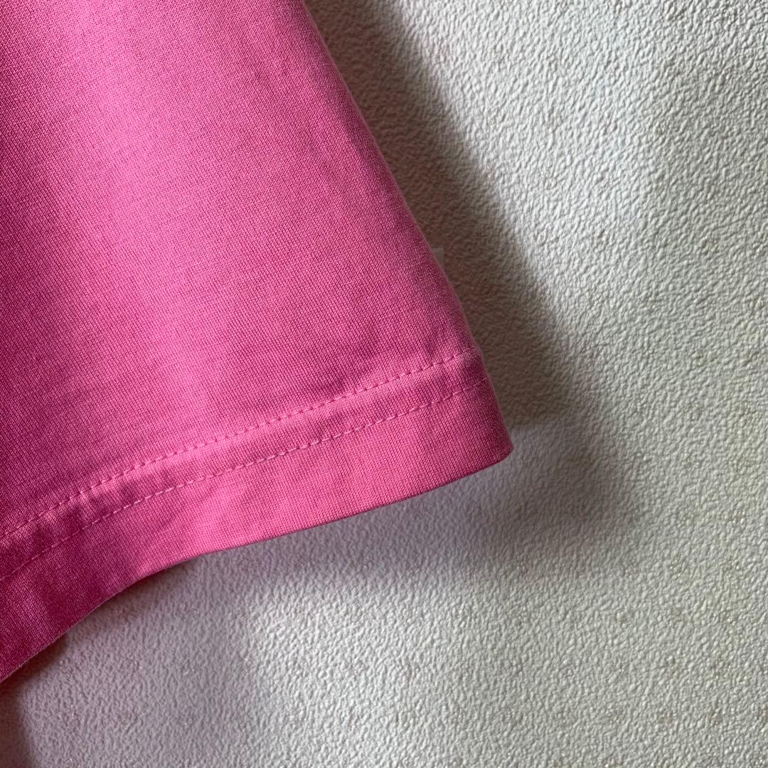 BURBERRY Tシャツ XL ピンク センターロゴ プリント 現行