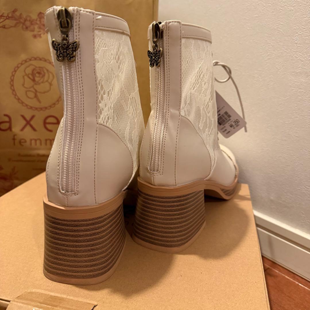 axes femme チュールレースアップブーツ