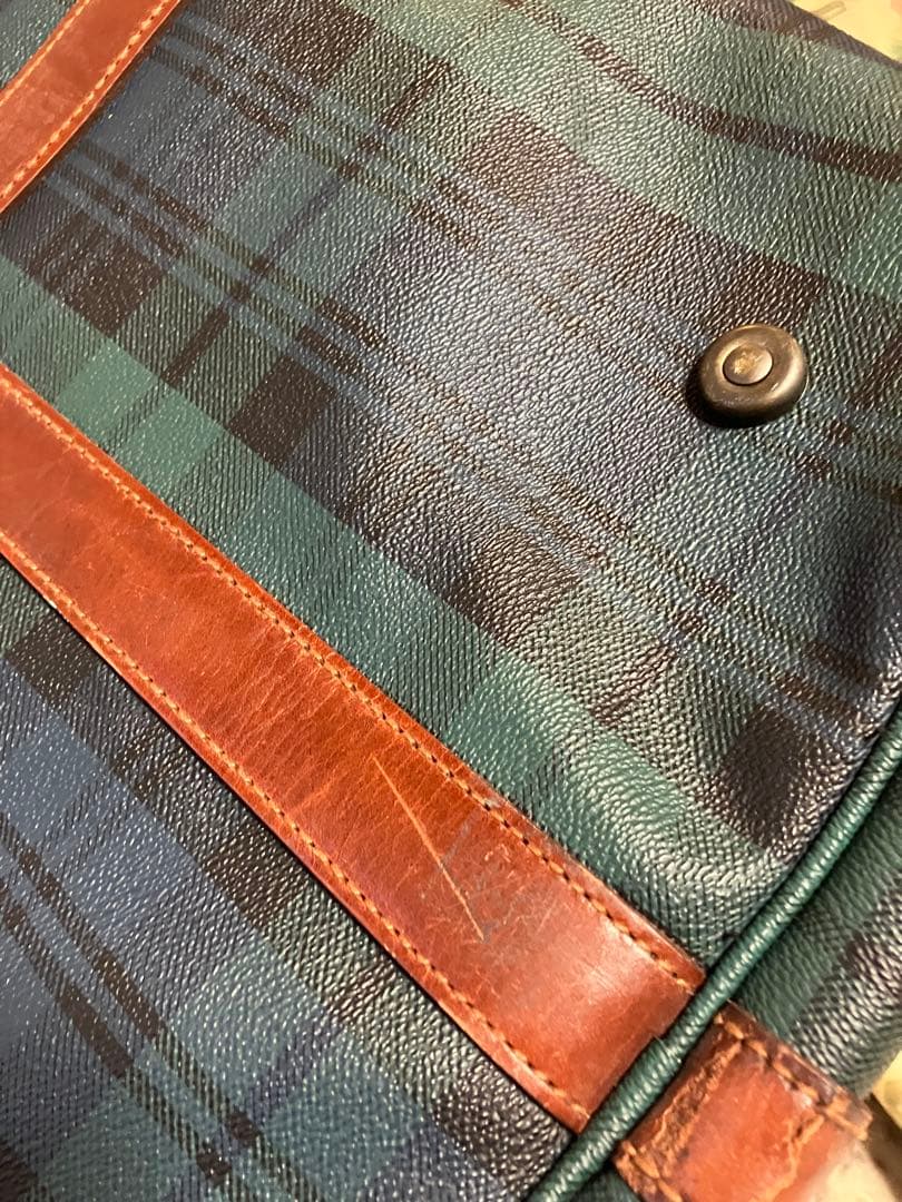 POLO RALPH LAURENのブラックウォッチ柄ボストンバッグ　 中古