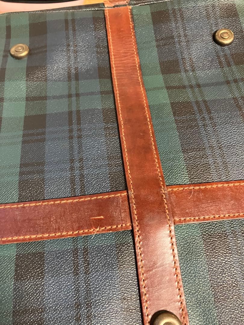 POLO RALPH LAURENのブラックウォッチ柄ボストンバッグ　 中古