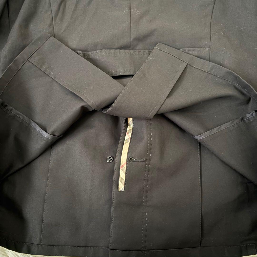 美品☆BURBERRY LONDON ノバチェック　ジャケット　ステンカラー　黒
