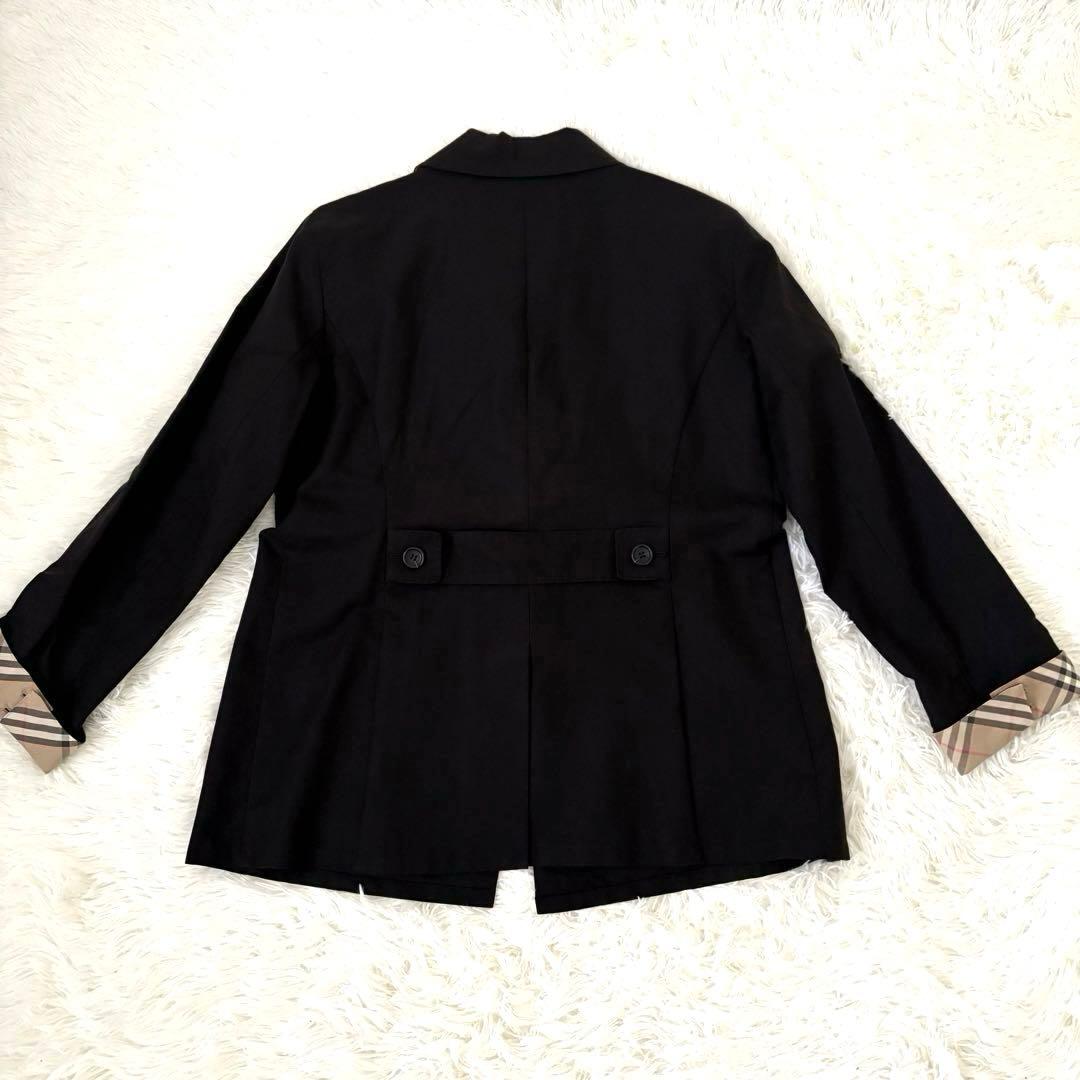 美品☆BURBERRY LONDON ノバチェック　ジャケット　ステンカラー　黒