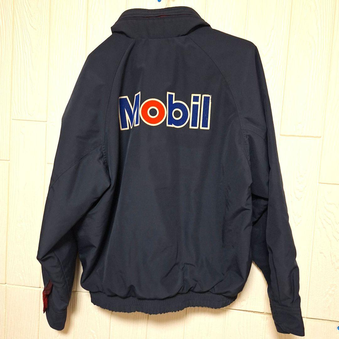 希少　Mobil モービル ヴィンテージ ワークジャケット 背面ビッグロゴ 紺